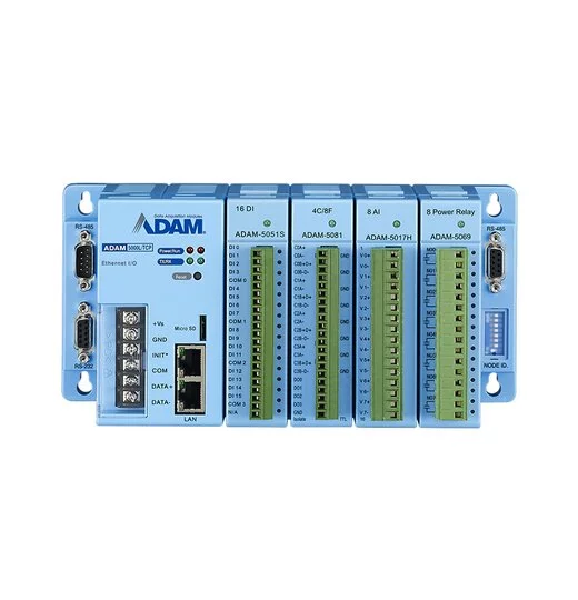 ADAM-5000L/TCP: 4-slot Analog-, Digital- I/O-System, Ethernet