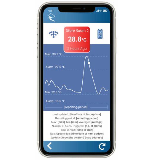 Wireless Alert PRO TP+ Temperatur Grenzwert-Alarm-Sensor, externe Temperatursonde Erhhte Genauigkeit